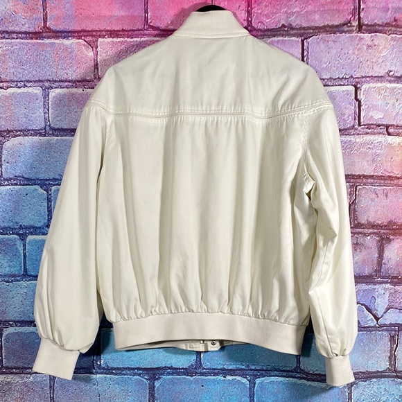 Knights Bridge For Men Vintage White Bomber Jacket Size 42-44 Harrington Style - Picture 5 of 11
